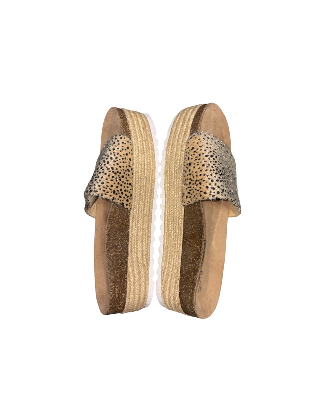 Dirty Laundry Pippa Platform Espadrille Sandals In Fuzzy Cheetah Print Size 8 - Picture 7 of 11